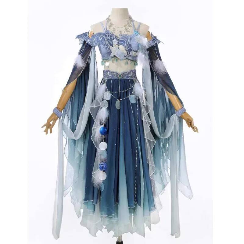 Embroidery Dress - Egzotyczna Niebieska Sukienka Bogato Haftowana Elementy
