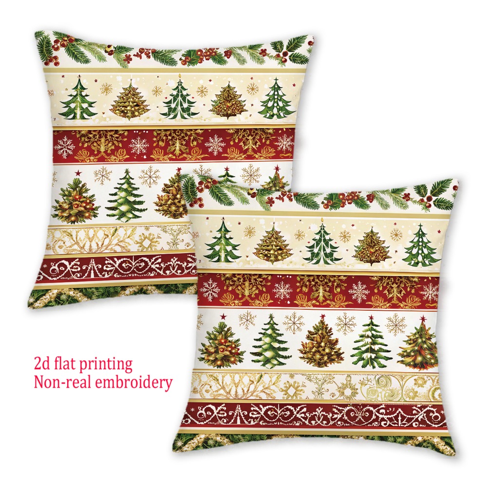 Embroidery Xmas Tree - 2 szt., płaskie poszewki na poduszki