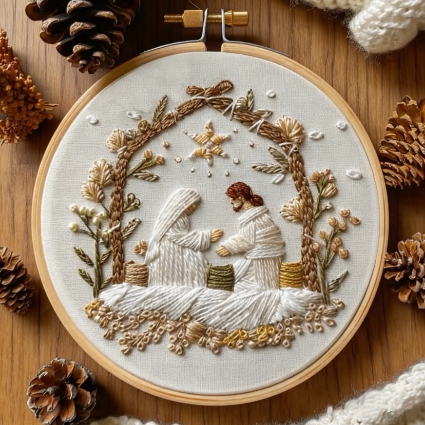 Embroidery Daisy - Zestaw do haftu świątecznego z motywem