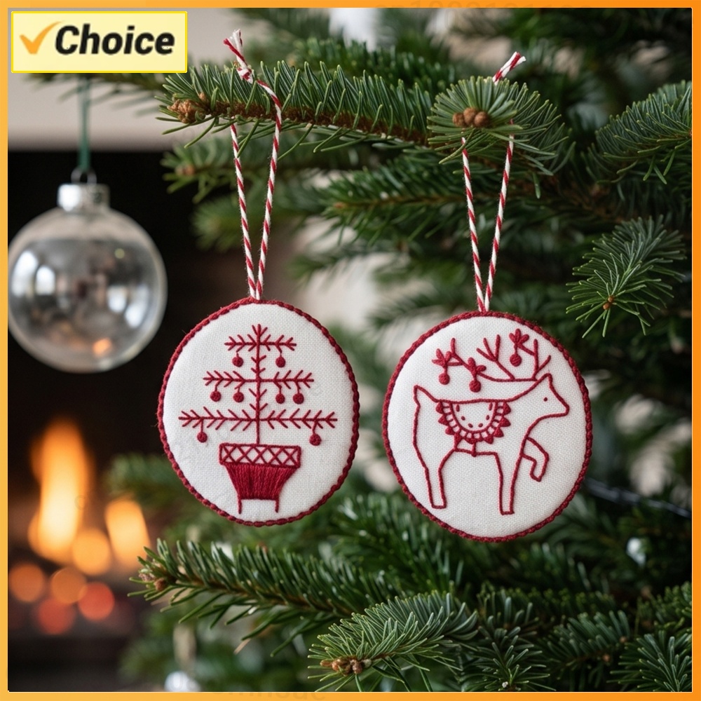 Embroidery Xmas Ornaments - Zestaw do haftu świątecznego z narzędziami,