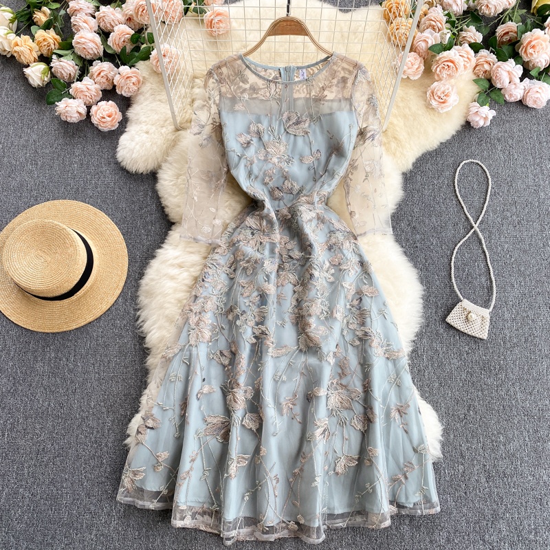 Embroidery Workshop - Ele Haftowana Sukienka Damska Elegancka Letnia