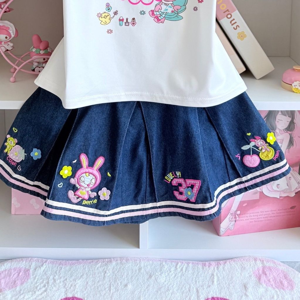 Japońskie słodkie zestawy spód – Embroidery Tshirt recenzja i cena