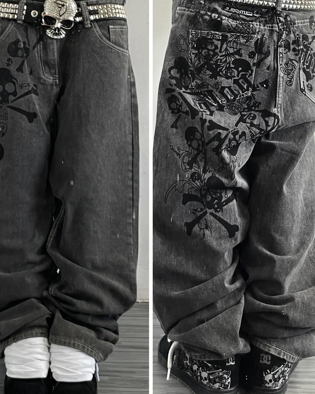 Y2K Street New Skull Embroider – Embroidery On Jeans recenzja i cena