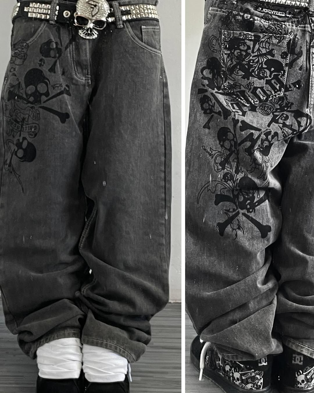 Y2K Street New Skull Embroider – Embroidery On Jeans recenzja i cena