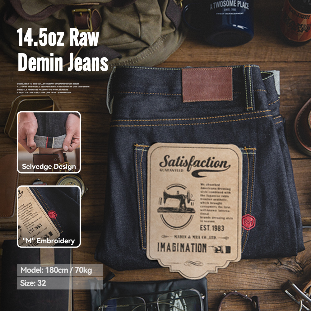 Maden Retro 14.5oz Selvedge Ra – Embroidery On Jeans recenzja i cena