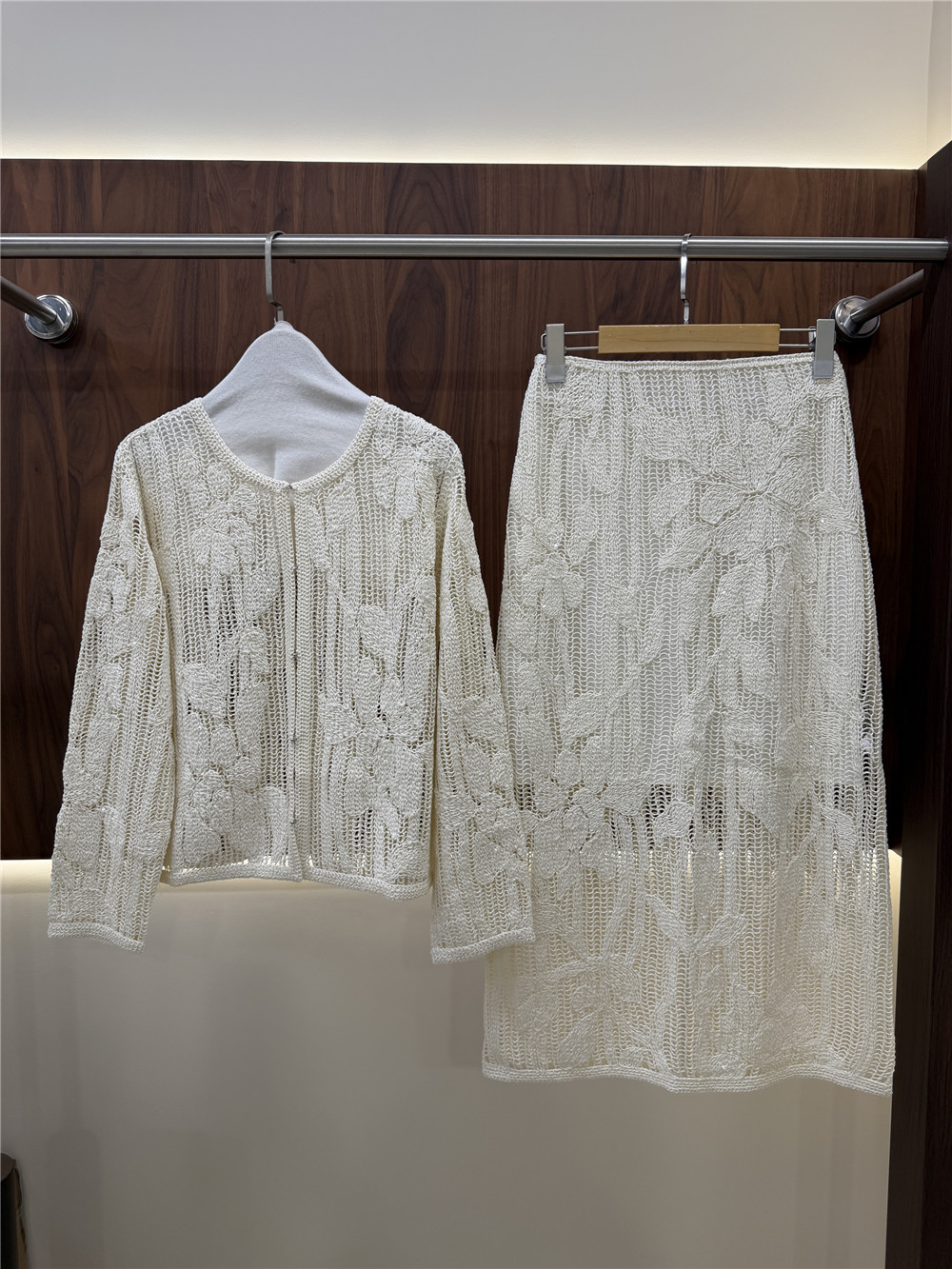 Damski ażurowy haftowany kompl – Embroidery Cardigan recenzja i cena