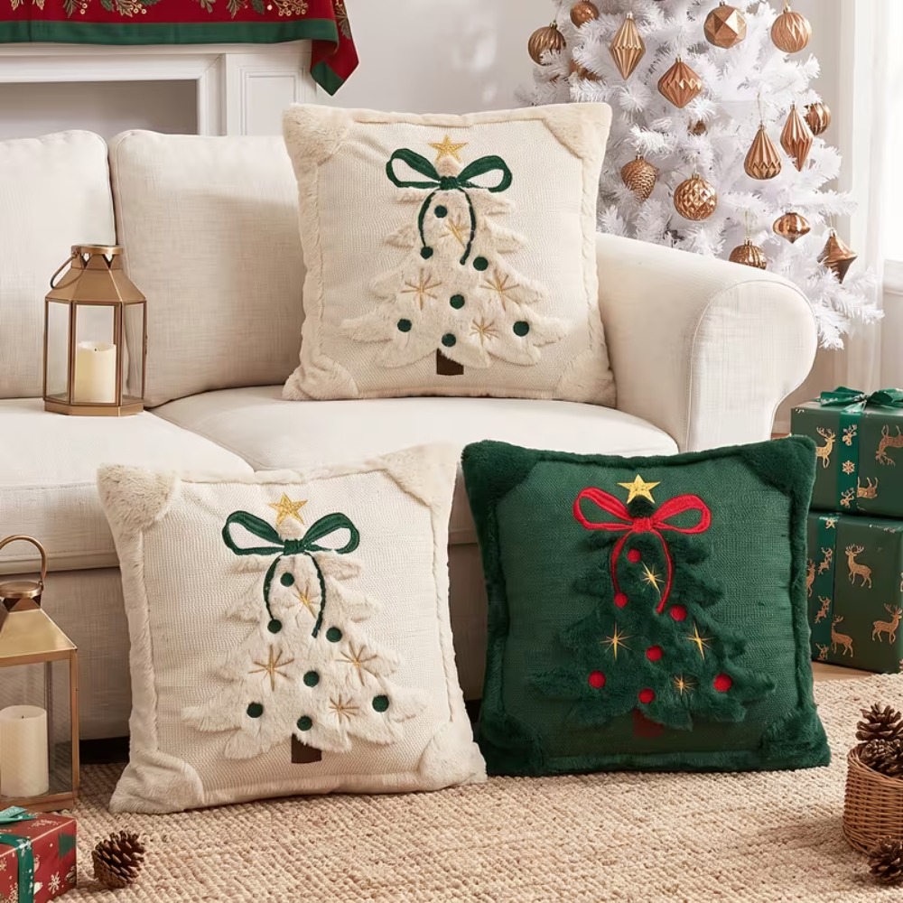 Poszewka na poduszkę w kształc – Embroidery Xmas Tree recenzja i cena