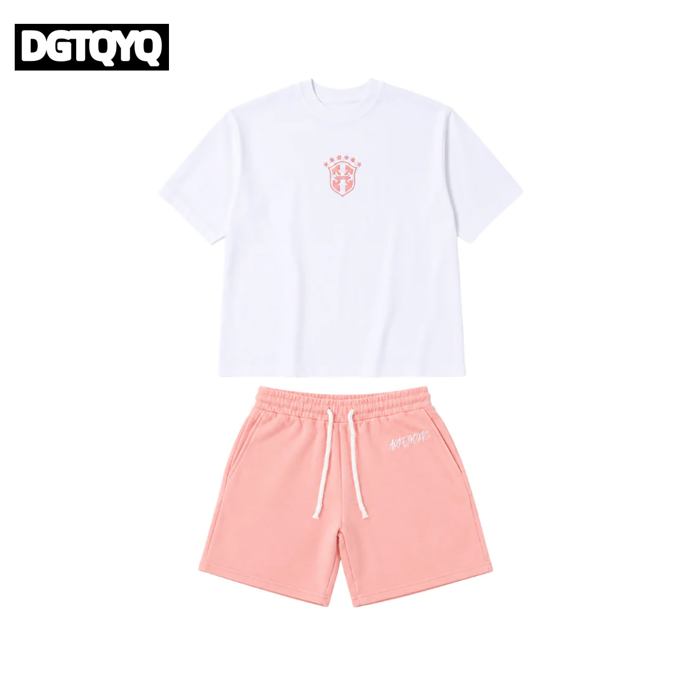 Męskie letnie nowe różowe haft – Embroidery Tshirt recenzja i cena