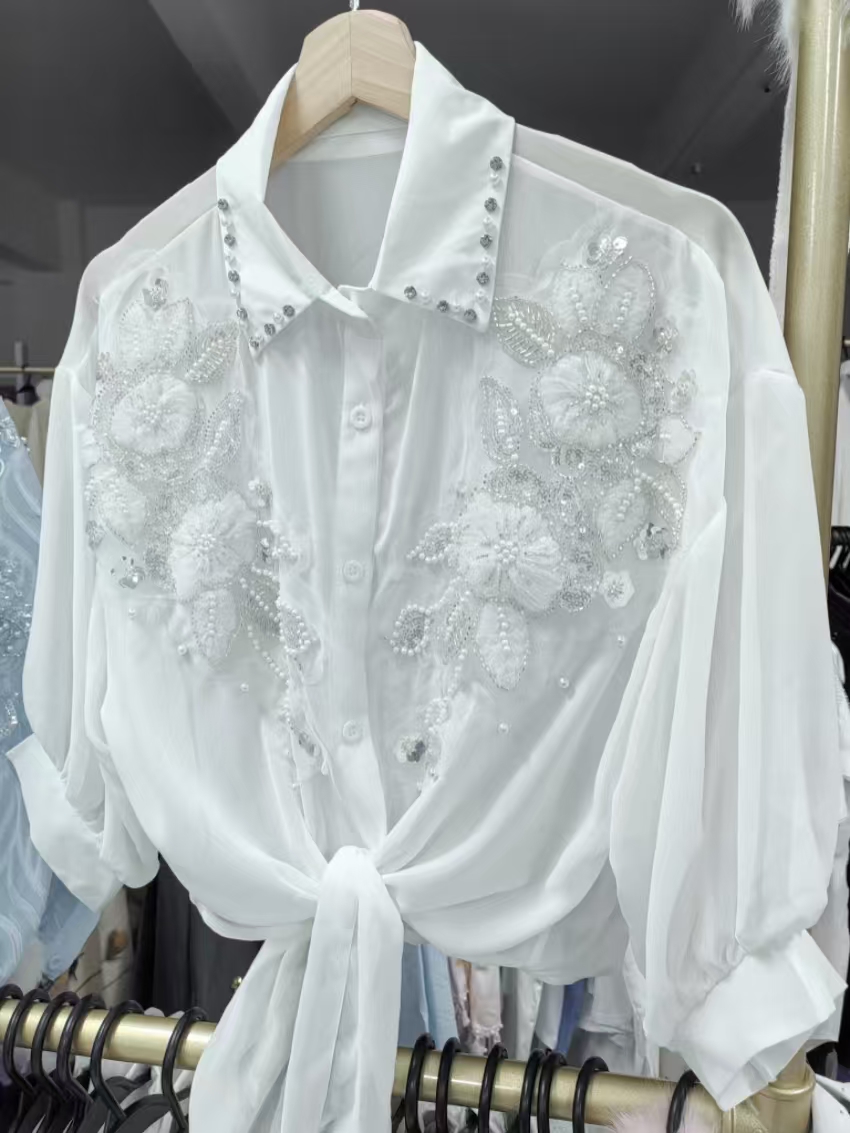 Odzież uliczna, letnie koszulk – Embroidery Cardigan recenzja i cena