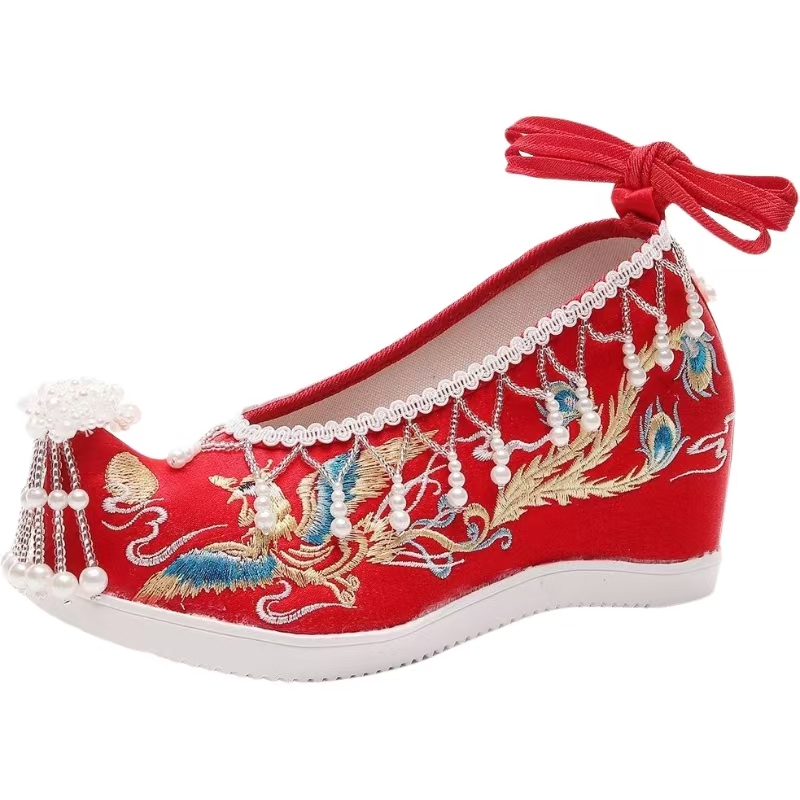 Damskie Nowe Czerwone Haftowan – Embroidery Shoes recenzja i cena