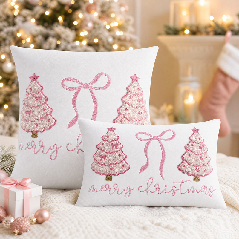 Eleganckie różowe świąteczne p – Embroidery Xmas Tree recenzja i cena