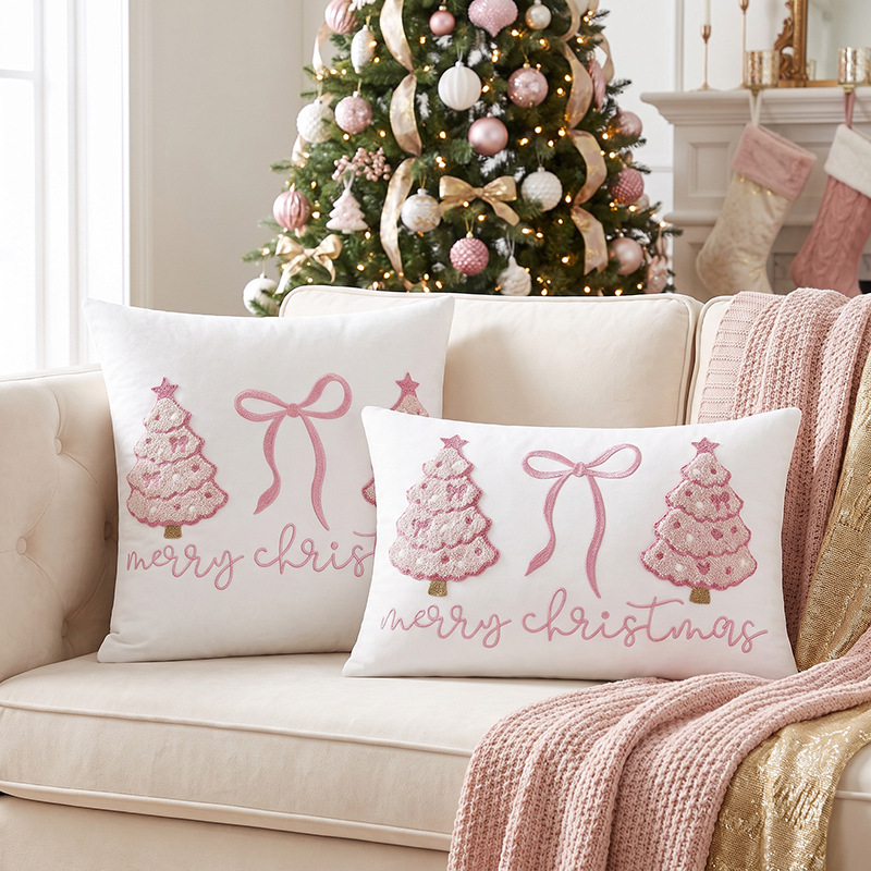 Eleganckie różowe świąteczne p – Embroidery Xmas Tree recenzja i cena