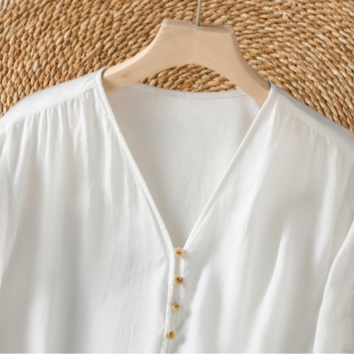 Damska luźna koszulka z bawełn – Embroidery Cardigan recenzja i cena