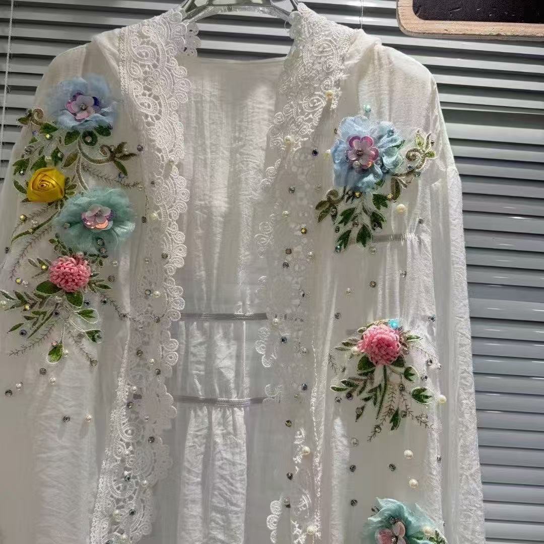Oddychająca bawełna mieszana b – Embroidery Cardigan recenzja i cena