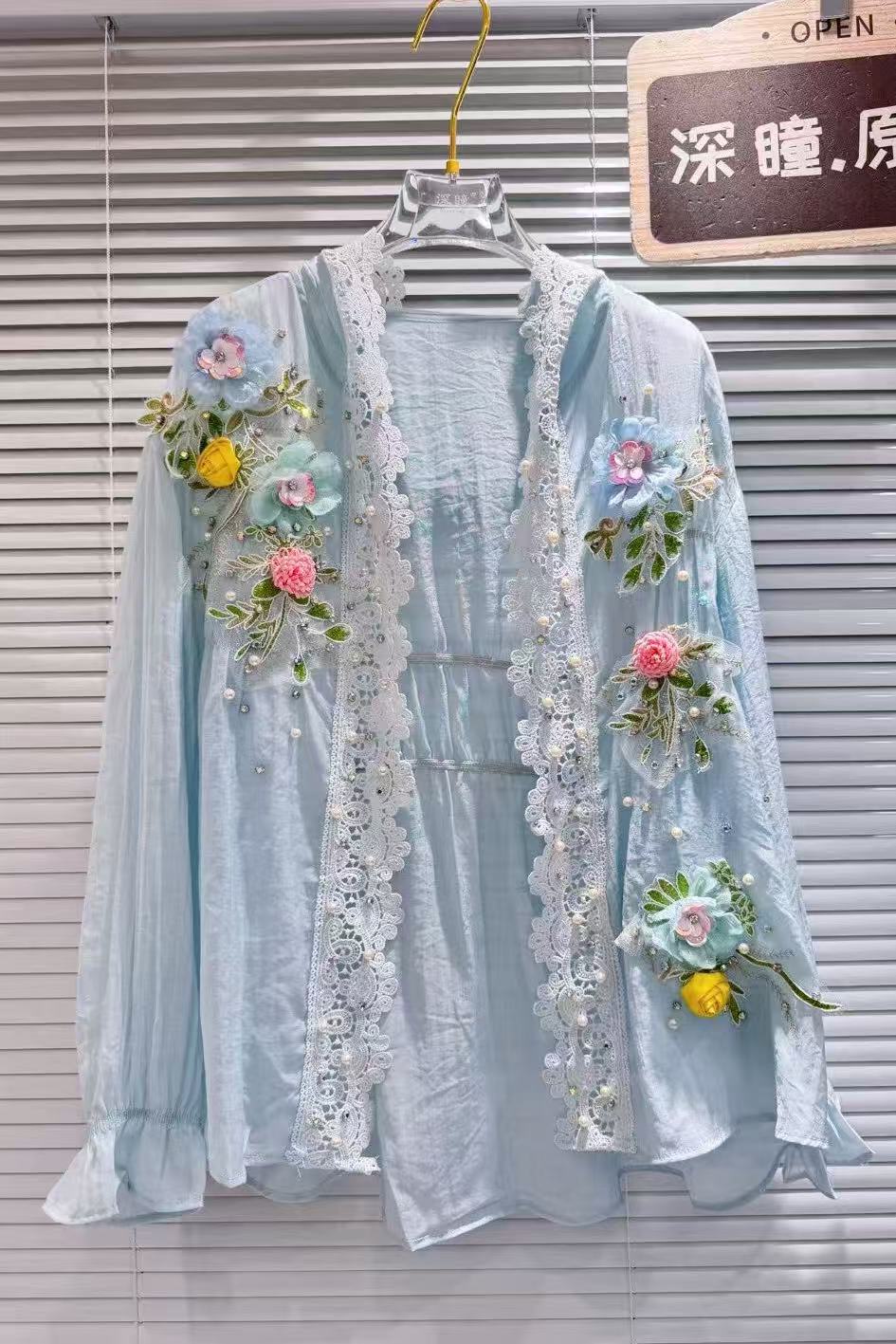 Oddychająca bawełna mieszana b – Embroidery Cardigan recenzja i cena