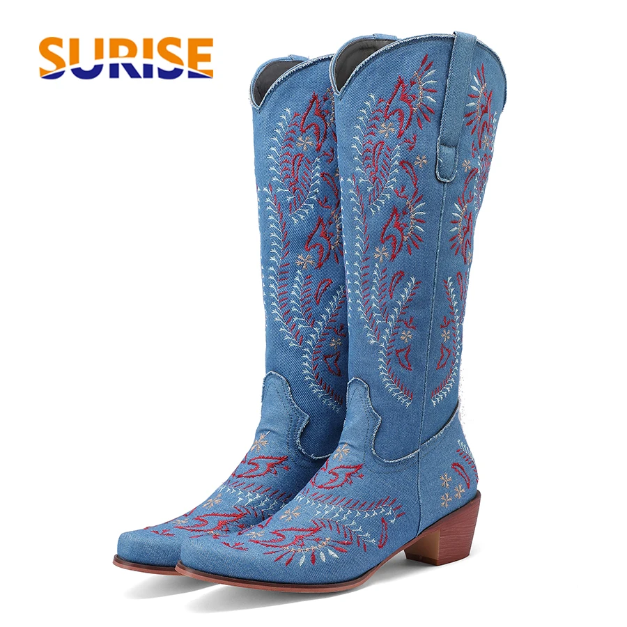 Niebieskie dżinsy Western Cowg – Embroidery On Jeans recenzja i cena